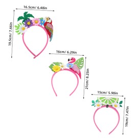 TOVINANNA 3pcs Hawaiian Party Favors Flamingo Lemon Headband Tropical Summer Accessories Hair Decorations