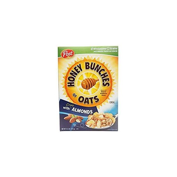 Post Honey Bunches Of Oats With Almonds 14.5 Oz. Pack Of 3.