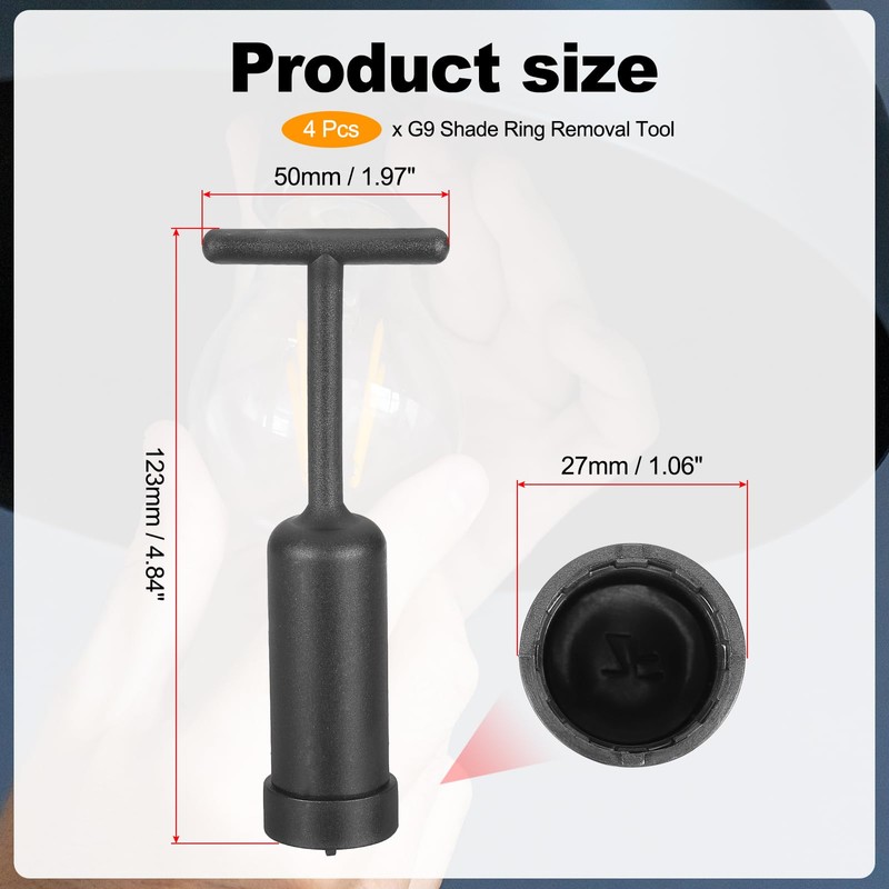 PATIKIL G9 Socket Ring Removal Tool, 4 Pcs PVC Plastic