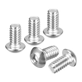 DTGN 1/4"-20x1/2" Button Head Socket Cap Screws - 20Pack - Good for Road Bicycle, Mountain Bike, Auto, Motorcycle - 304 Stainless Steel Whitewashed - Hex Socket Drive Fasteners
