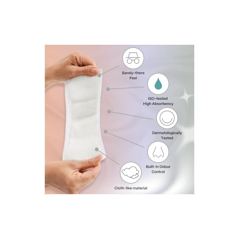 Invizi Regular Disposable Incontinence Pads – Slimline Pads for Light