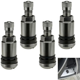 Powerruif Pack of 4 Universal Metal Valves, Valves Tyres Car Metal Car Tyre Valve Car Tyres Aluminium Valve Grey Edition Car Tyre Valve Robust Durable and Versatile Compatible for Cars