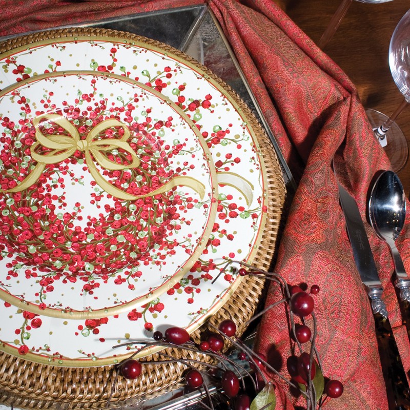 Caspari 27cm Pepperberry Dinner Plates, Pack of 8