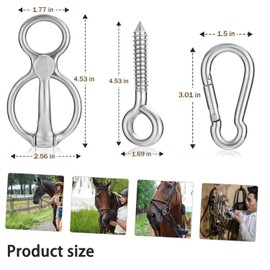 Stainless Steel Rope Halter for Cattle, Horse Halter with Tie Ring, Silver