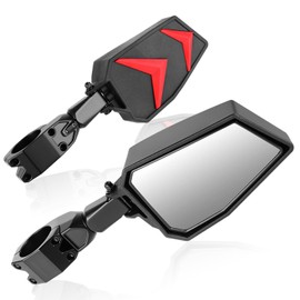 UTV Side Mirrors Convex Rear View Anti-Glare 360 Degrees Rotated Roll Cage Bar Mount Adjustment Handlebar Mount Universal for Polaris Can Am Kawasaki Arctic Cat Pioneer Yamaha UTVs (Custom Chevron)