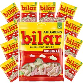 Ahlgrens Bilar Original - 10 Bags x 125g of Swedish Candy from Sweden - Chewy Marshmallow Candy - Cars - Gummy Candies - Sweets - 44,1 Oz of Candy (10 Count (Pack of 1))