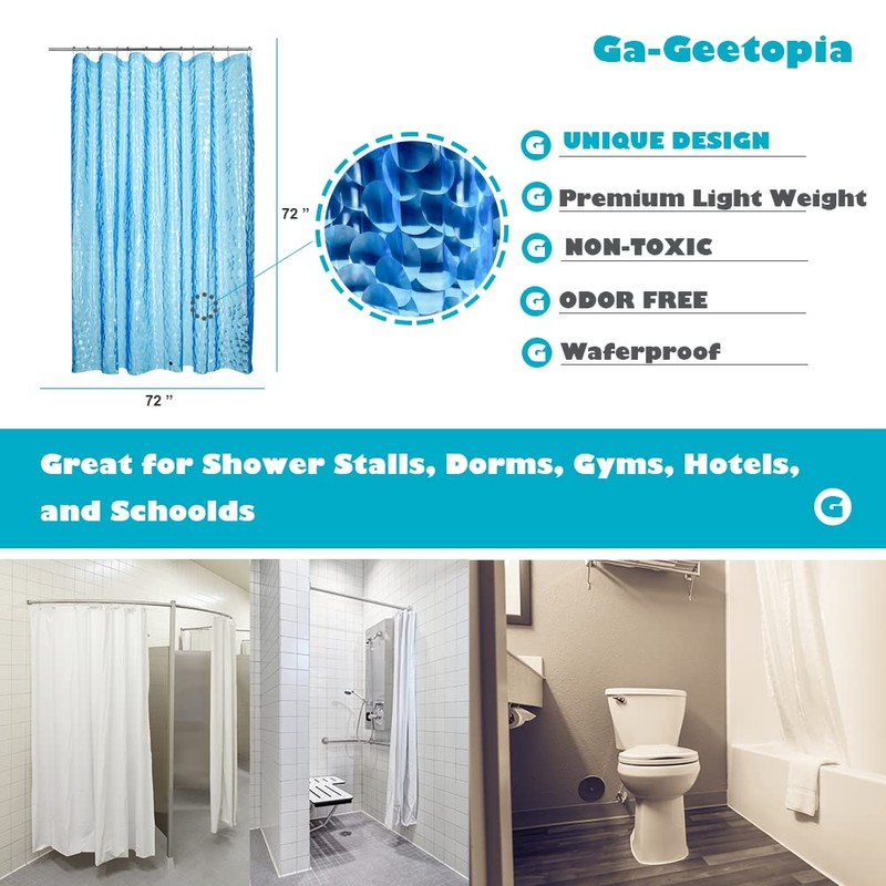 Ga-Geetopia EVA 3D Blue Pearl Water Cube Plastic Shower Curtain