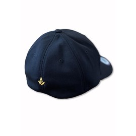 Small Square and Compass Embroidered Masonic Flexfit Adult Cool & Dry Sport Hat (as1, Alpha, l, x_l, Black)