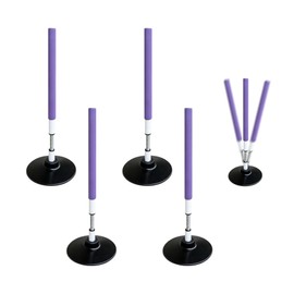 TNZMART Basketball Tumbler Training Pole Soccer Agility Poles Foam Padded Spring Loaded for Basketball Football Practice Drill Speed (Purple 4, 1.9 FT)