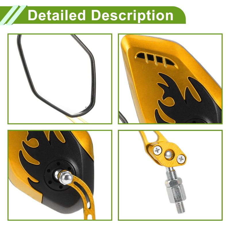 HOPESPANNER Universal Motorcycle Rear View Mirrors Adjustable Side Rearview Mirror