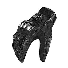 Stainless Steel Armour Motorcycle Gloves Sport Motorbike Racing Street (XXL, Black)