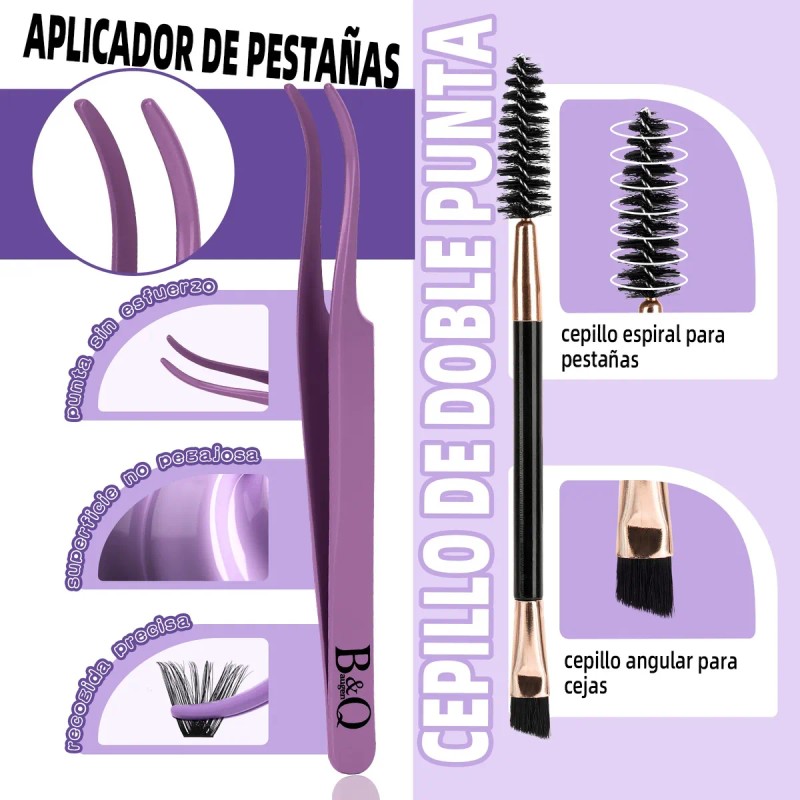 Kit De Extensiones De Pestañas Súpersuave Bq Lash 70d+90d