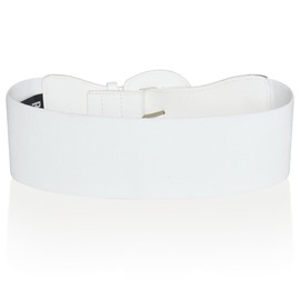 Ro Rox Raya Elasticated Nurse Belt Stretch Wide 50's Retro Vintage Waist Cincher, White, S