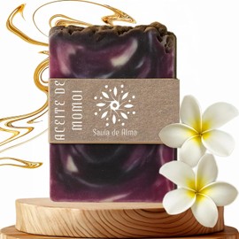 Savia de Alma Handseife mit Monoï-Öl, weichmachend und exotisch, ideal für normale oder stumpfe Haut, natürlich, vegan und hergestellt in Spanien, 100 g