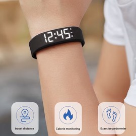 Smart LED Pedometer Bracelet with Vibration Alarm for Daily Activity Tracking – Convenient Wristwear for Everyday Use