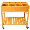 ESPIDOO Raised Garden Bed with Wheels: Rustic Wood Planter Box