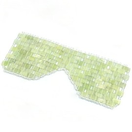 Jade Eye Mask, Natural Real Gemstone Sleeping Eye Cover, Jade Stone Reusable Eye Mask for Facial Relive Eliminate Puffiness