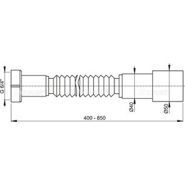 Waste Trap 1 1/2'' to 40/50mm - Universal - Flexi Waste - Bath - Sink - Flexible Pipe Connector