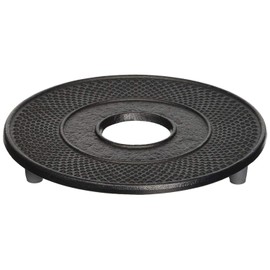 Sharemee - Cast Iron Teapot Tetsubin Trivets for Wood Stove, Heat Resistant Mat Non-Slip Teapot Holder, Tea Kettle Accessories Kitchen or Dinning Table Decorations, 5.2 Inch Diameter Black (Pearl)