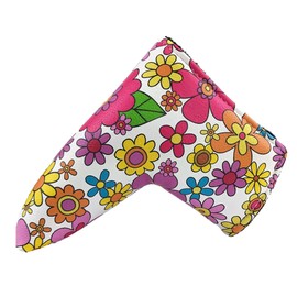 Foretra - Limited Edition Flower Pattern Putter Headcover, Quality PU Leather Magnetic Closure for Blade Style Putters