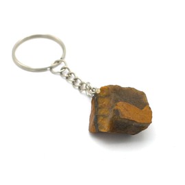 Natural Stone Key Ring | (Raw Mineral Stone | Tiger's Eye), Stone