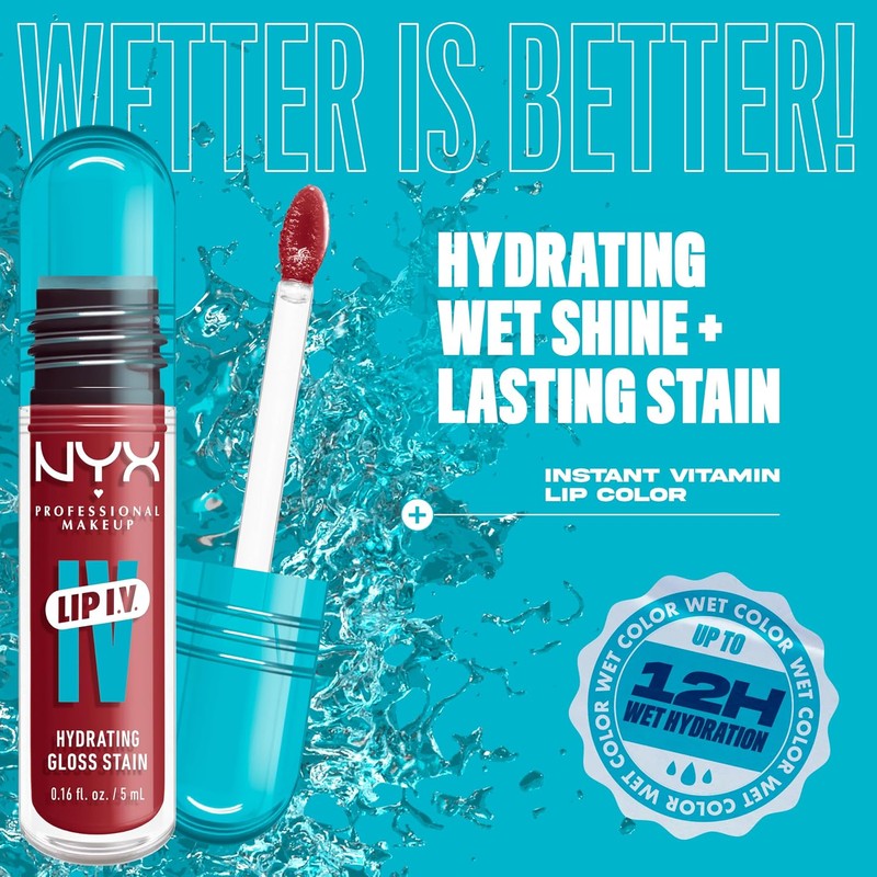 NYX Professional Makeup, Lip IV Tinta para Labios Hidratante con