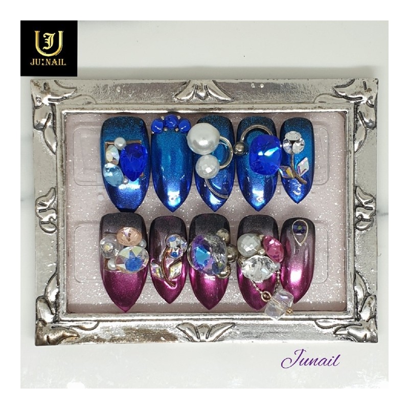 Romeo and Juliet handmade nail tips - Long ballerina /