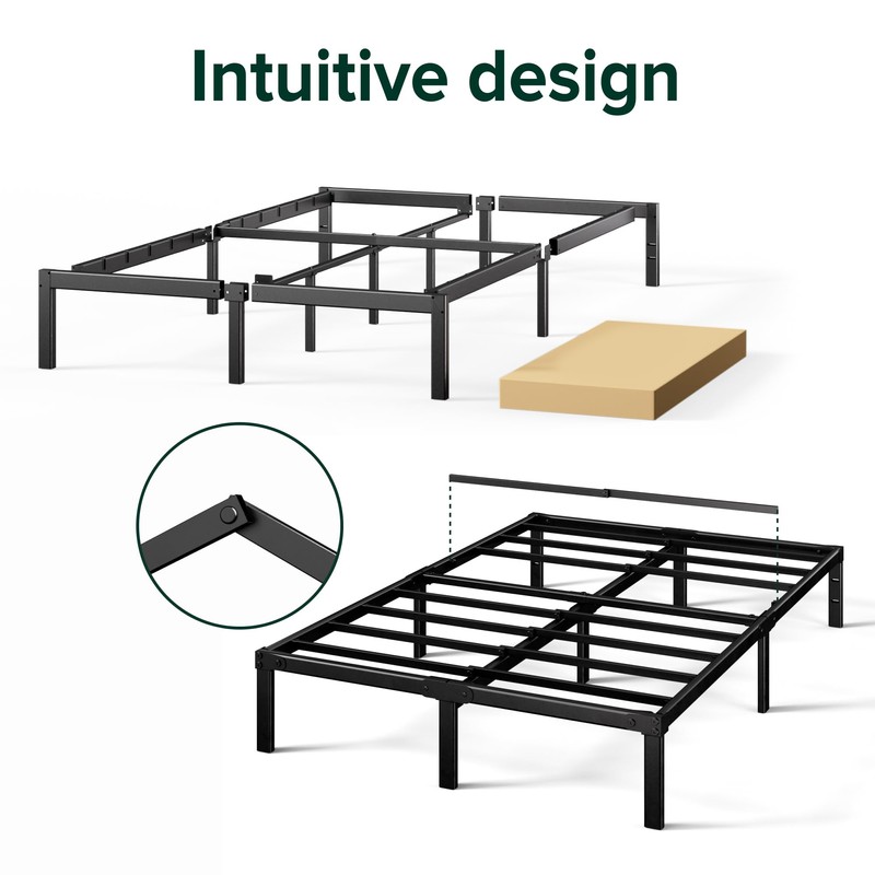 ZINUS 14 Inch Elias Metal Platform Bed Frame, Steel Support,