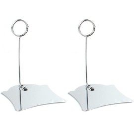 4 Pcs Metal Pop Clips Merchandise Sign Clip Holders Advertising Tag Card Display Clip Stands Price Label Tag Clips for Supermarkets, Retail Shops, Bakeries (Silver)