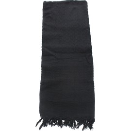 Army Universe Premium Heavy Shemagh, Thick Soft 100% Deluxe Cotton Tactical Keffiyeh Military Desert Scarf - Solid Black