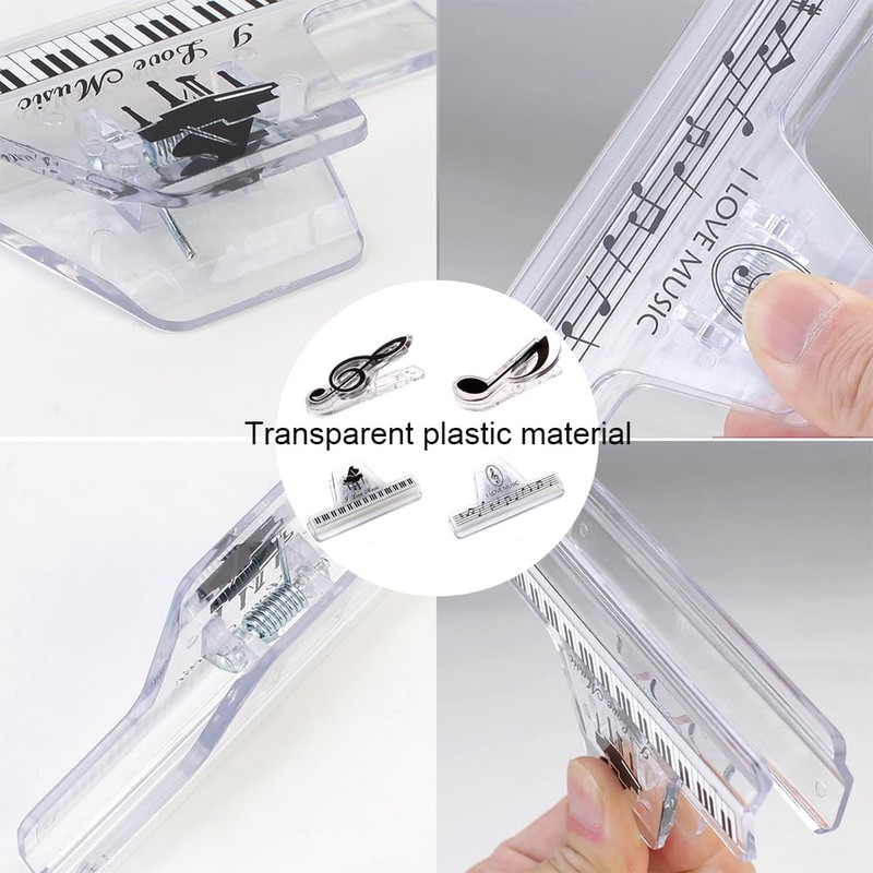 4 Pack Sheet Music Holder Clip Piano Music Stand Universal