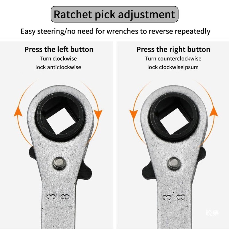 Xiciki Ratchet Spanner, Quad Spanner, Refrigeration Tools, HVAC Service Wrench