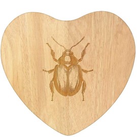 'Single Beetle Bug' Wooden Heart Shaped Chopping/Cutting Board (WB00085110)