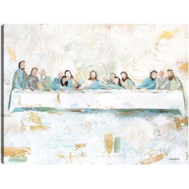 Fine Art Canvas Last Supper Canvas Wall Decor by Artist Mackenzie Kissell for Living Room, Bedroom, Bathroom, Kitchen, Office, Bar, Dining & Guest Room - Ready to Hang - 20 in x 15 in