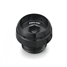 Daytona 98404 Aluminum Billet Motorcycle Oil Filler Cap with O-Ring Suppression Mischief Reduction Shaved Aluminum Bullet Type M20 x P2.5 Black