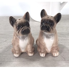 Lesser & Pavey Salt & Pepper Set for All Types of Kitchen | Ceramic Salt & Pepper Shaker Set | Lovely Pepper Pots | Pepper Shaker (French Bulldog)