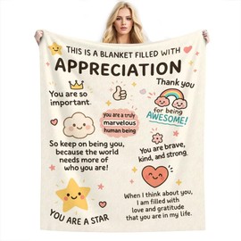 Appreciation Blanket, Thank You Gifts Blanket, Gratitude Throw Blanket 50"x40", Inspirational Blankets for Women and Men, Appreciation Gifts for Coworkers, Teachers, Friends, Nurses, Staff
