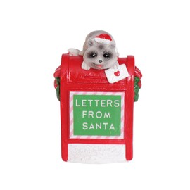 Christmas Village Accessories Ornaments Resin Christmas Village Sets Decoration for Xmas Festival Holiday (Raccoon Letters from Santa)