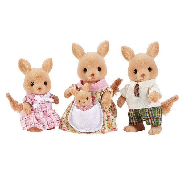 Calico Critters, Hopper Kangaroo Family, Dolls, Dollhouse Figures, Collectible Toys
