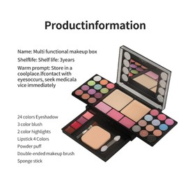 Welhammsae Make Up Set, Professional Face Make Up Set for Face, Eyes and Lips, Beauty Box Include Eyeshadow Pallet Powder, Lipstick, Blush Pallet Kit, Suitable for Travel and Gift