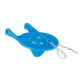 Foset SA-010 Sapo de 3" de PVC para WC, azul, con cadena de acero inoxidable