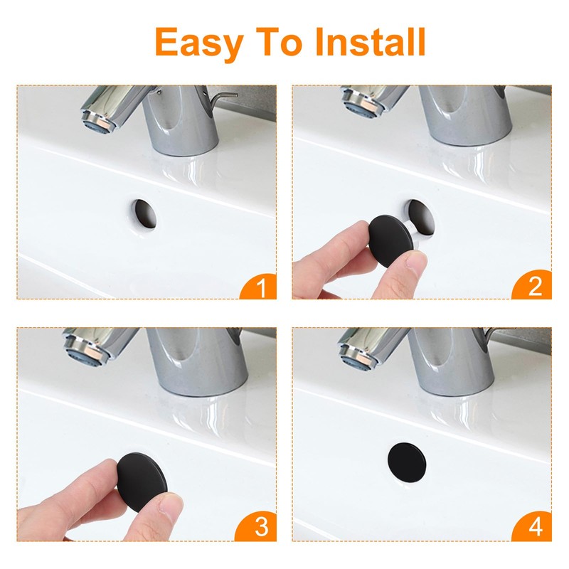 uxcell 2Pcs Sink Overflow Cover Basin Trim Copper Overflow Rings