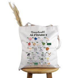 PYOUL Baseball Lover Gift Baseball Alphabet Tote Bag Baseball Player Team Handbag Baseball Mom Gift (Baseball Alphabet Tote)