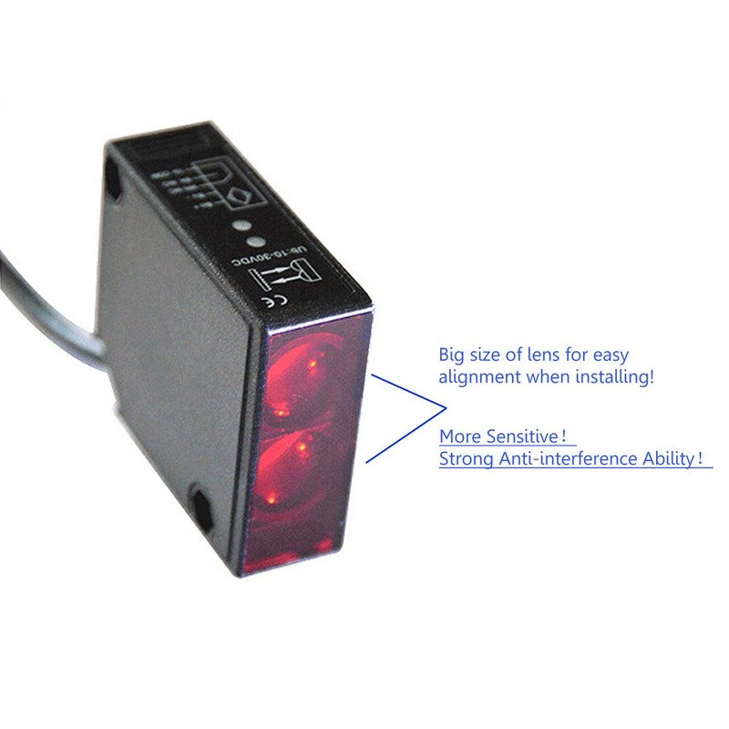 Supreform IP67 Waterproof 40 Feet Range 10-30VDC Retro-Reflective Photoelectric Beam