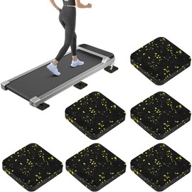 6 count Walking Pad Mat with High Density Rubber for Protect Floors, Noise Reduction, Prefect for Portable Walking Pad Treadmill for Home, Non Slip, Anti Vibration