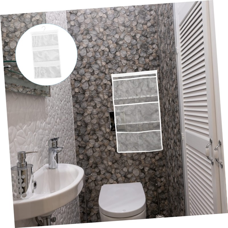 LABRIMP 2 Pcs Bathroom Organizer Mesh Bag 6 Pockets Retaining