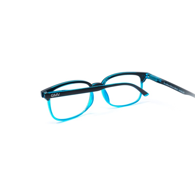 Gian Marco Venturi Unisex Varese Lesebrille, Schwarz-Hellblau, One Size