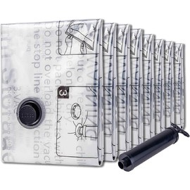 20x Combo Vacuum Storage Bags with E-Pump, (4 Jumbo, Large, 6 Medium, Small) Travel Clothes Space Saver Bags, Compression Airtight Seal Bags Organiser - Qunatity: 8 Pack Jumbo