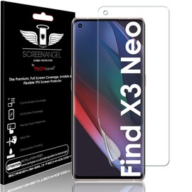 TECHGEAR Protective Film for Oppo Find X3 Neo 5G [Screen Angel] [Full Screen Coverage] Genuine Reinforced TPU Screen Protector Guard with Total Screen Coverage Including Curved Area