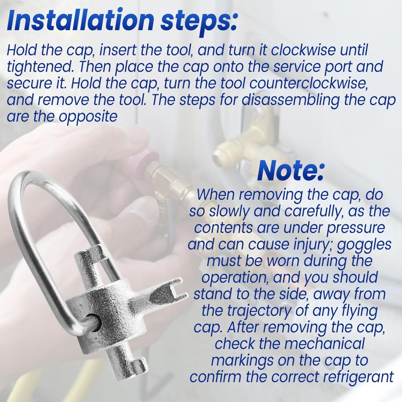 Hugexpen HVAC Tools, Locking Cap Key for Refrigerant Safety Caps,